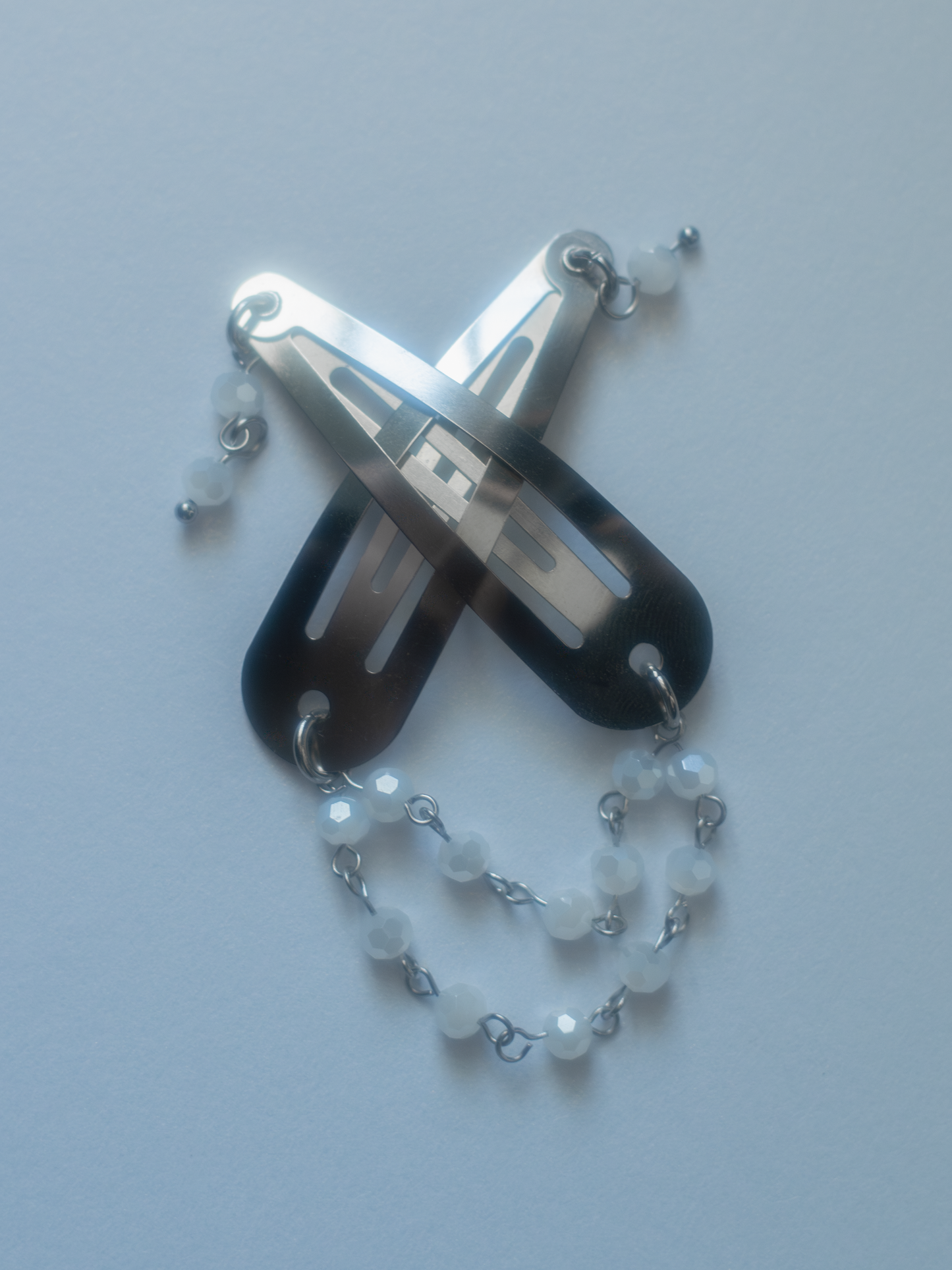 DOUBLE BARRETTE PERLES BLANCHES