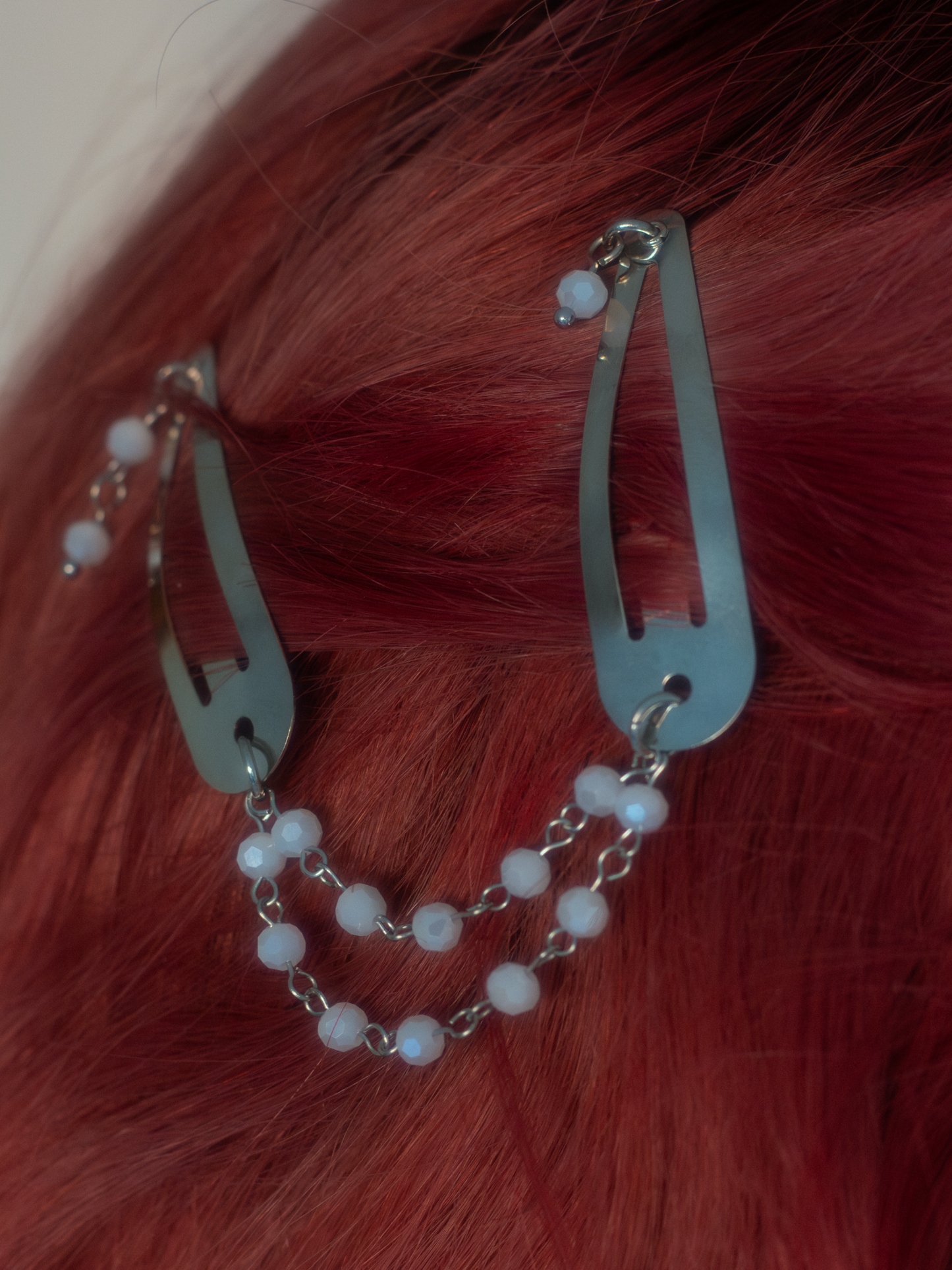 DOUBLE BARRETTE PERLES BLANCHES