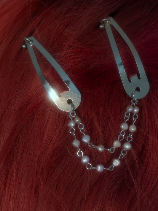 DOUBLE BARRETTE PERLES DE CULTURE
