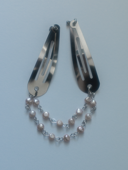 DOUBLE BARRETTE PERLES DE CULTURE