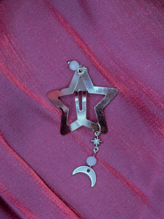 BARRETTE ÉTOILE / PERLES DE VERRE