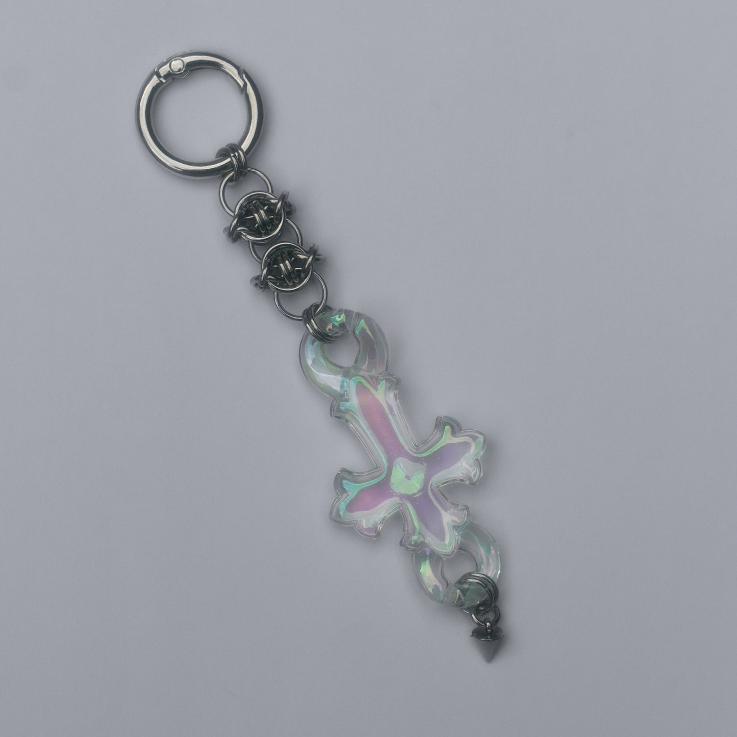 PORTE CLES - CROIX IRIDESCENTE