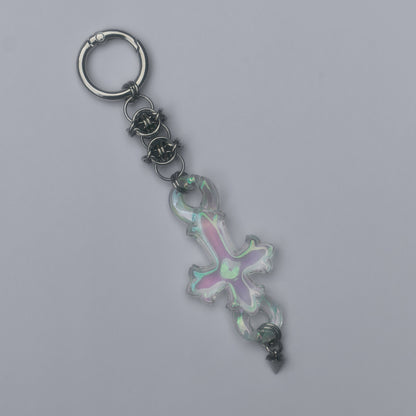 PORTE CLES - CROIX IRIDESCENTE
