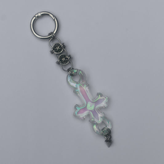 PORTE CLES - CROIX IRIDESCENTE