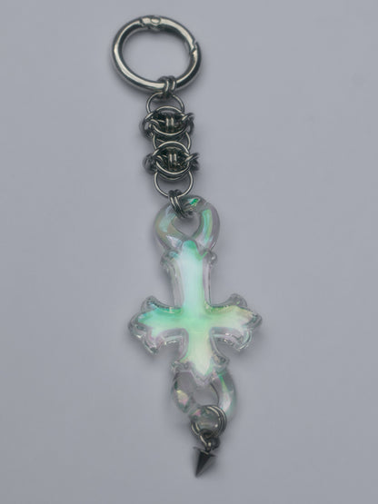 PORTE CLES - CROIX IRIDESCENTE